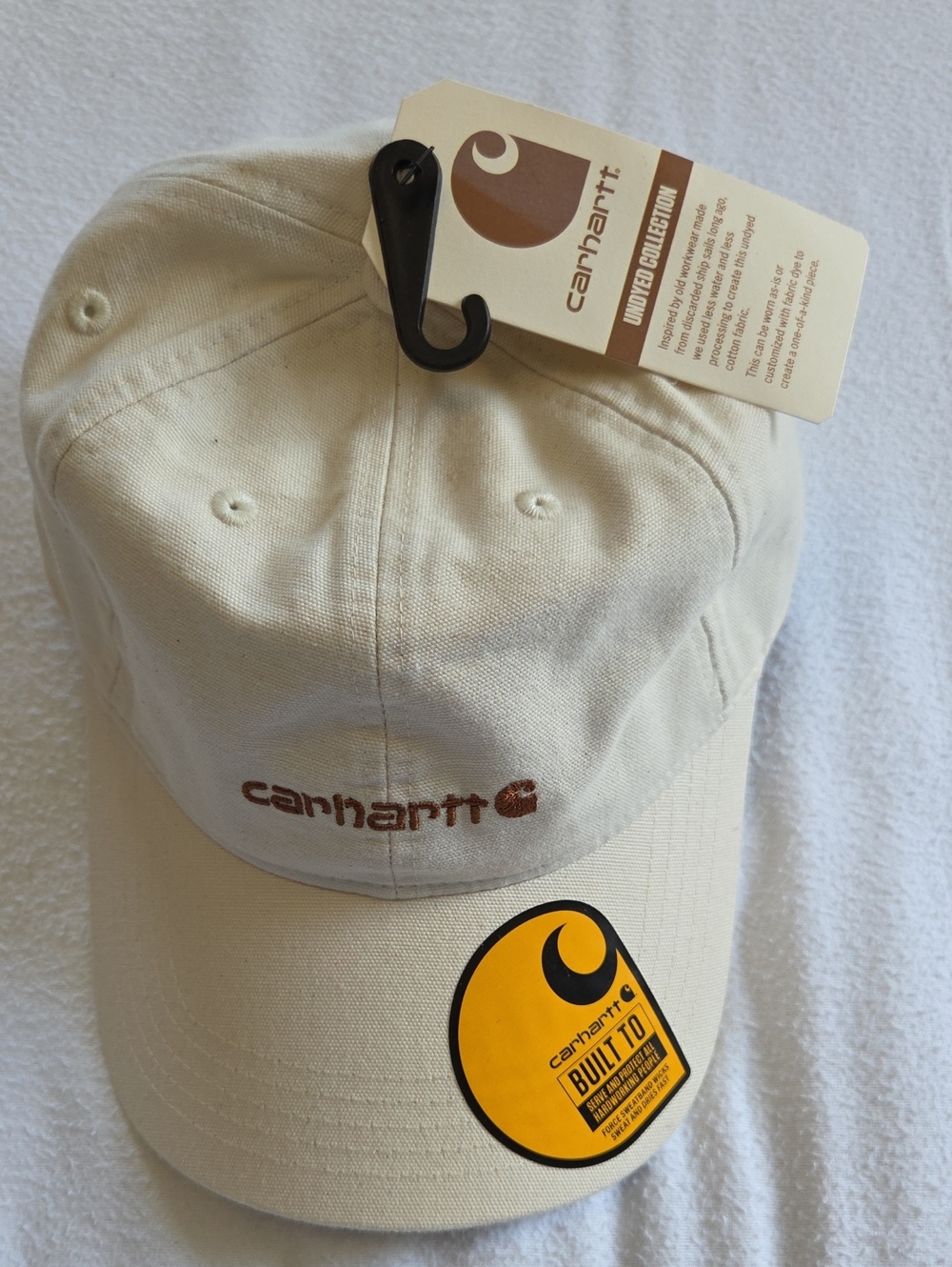 Carhartt Cream/Tan Cotton Logo Baseball Cap NWT